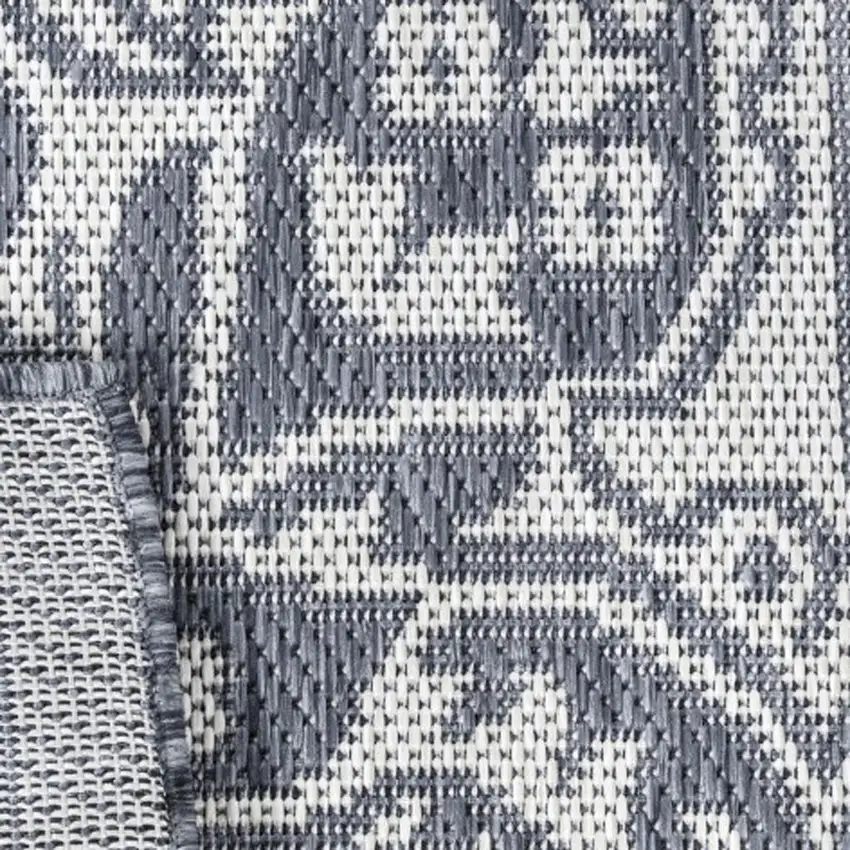 Blue And Cream Medallion Indoor Outdoor Area Rug Photo 1