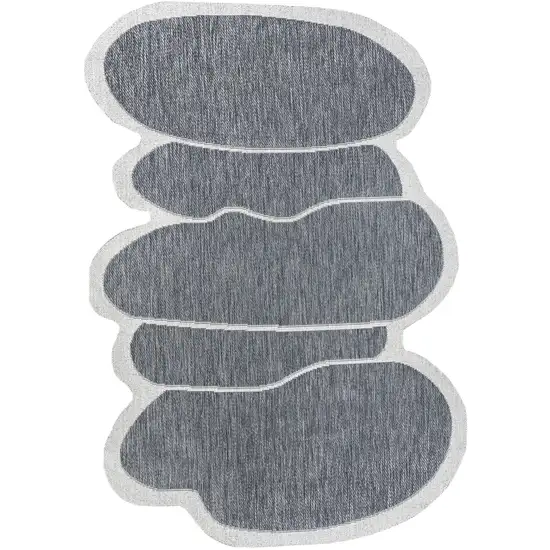 Blue And Cream Medallion Indoor Outdoor Area Rug Photo 1