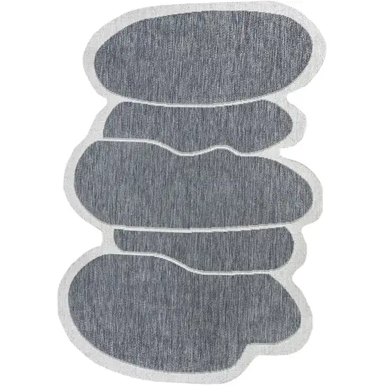 Blue And Cream Medallion Indoor Outdoor Area Rug Photo 3