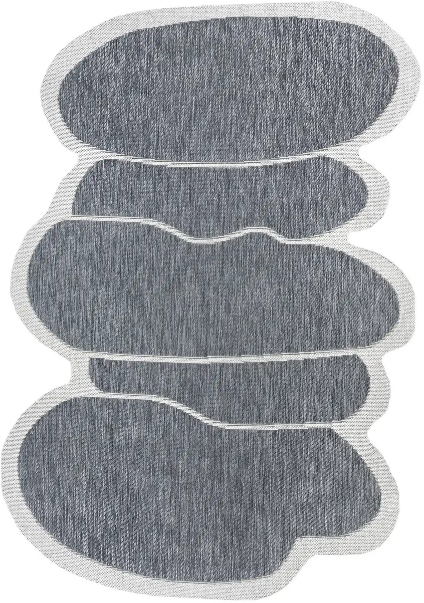 Blue And Cream Medallion Indoor Outdoor Area Rug Photo 3