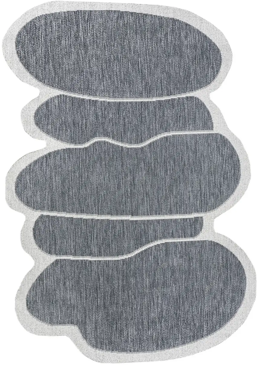 Blue And Cream Medallion Indoor Outdoor Area Rug Photo 1