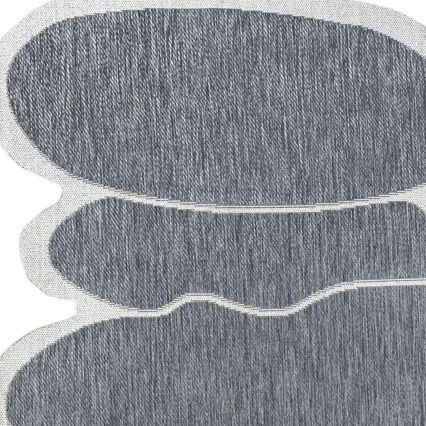 Blue And Cream Medallion Indoor Outdoor Area Rug Photo 3