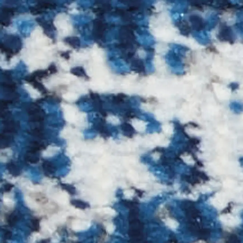 Blue And Dark Blue Abstract Area Rug Photo 3