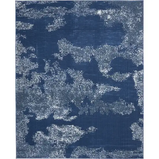 Blue And Dark Blue Abstract Area Rug Photo 8