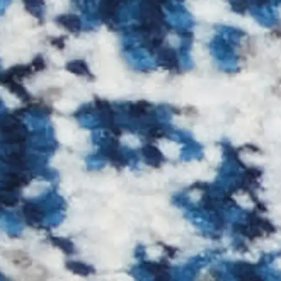Blue And Dark Blue Abstract Area Rug Photo 2