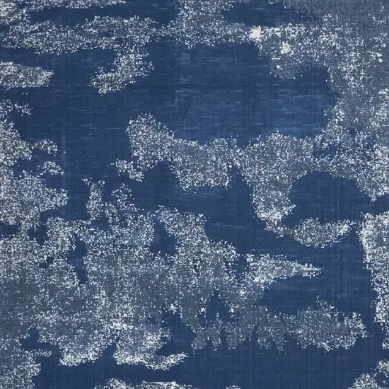 Blue And Dark Blue Abstract Area Rug Photo 8