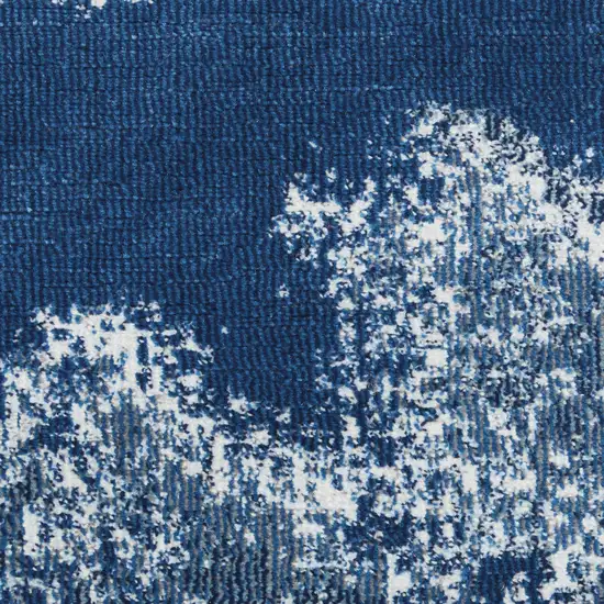 Blue And Dark Blue Abstract Area Rug Photo 4