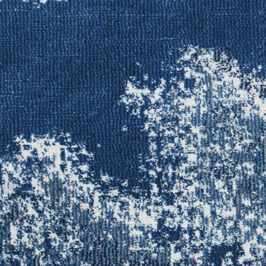 Blue And Dark Blue Abstract Area Rug Photo 4