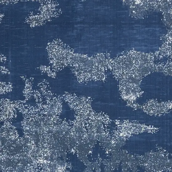 Blue And Dark Blue Abstract Area Rug Photo 9