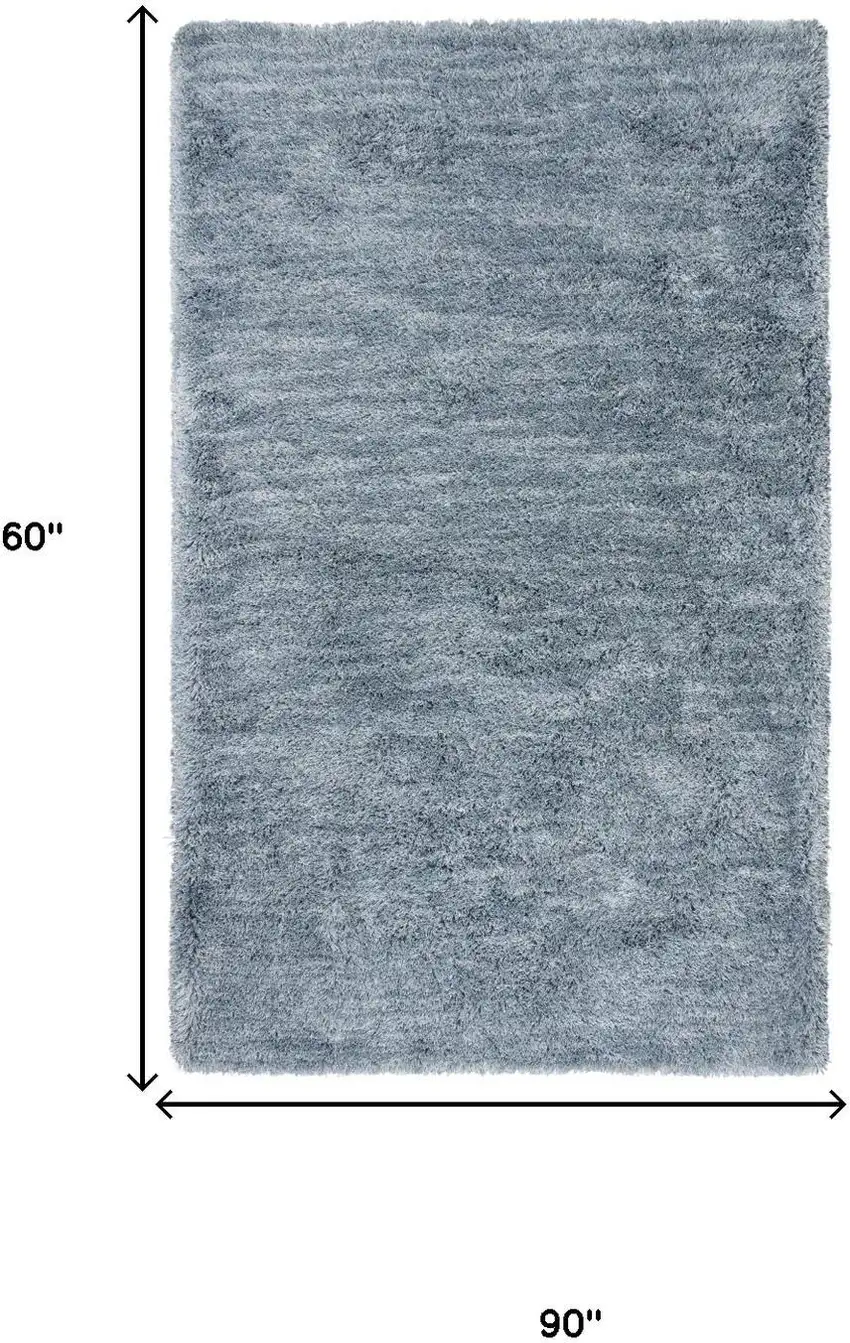 Blue And Dark Blue Hand Tufted Area Rug Photo 6