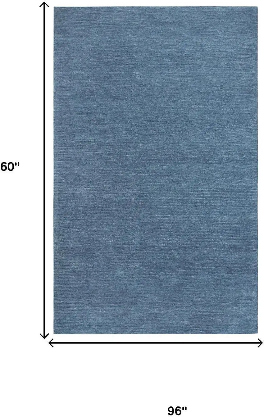Blue And Dark Blue Wool Hand Tufted Area Rug Photo 6