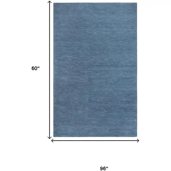 Blue And Dark Blue Wool Hand Tufted Area Rug Photo 6