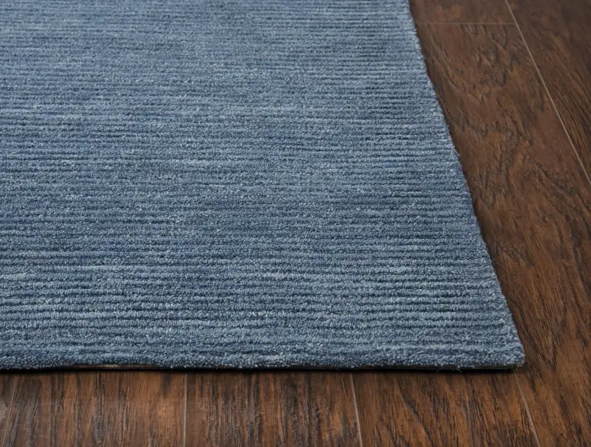 Blue And Dark Blue Wool Hand Tufted Area Rug Photo 2