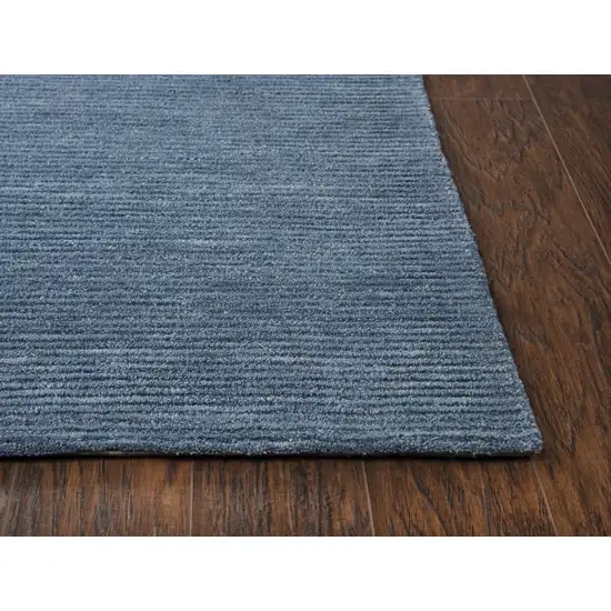 Blue And Dark Blue Wool Hand Tufted Area Rug Photo 2