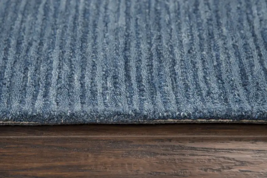 Blue And Dark Blue Wool Hand Tufted Area Rug Photo 5