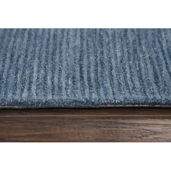 Blue And Dark Blue Wool Hand Tufted Area Rug Photo 5