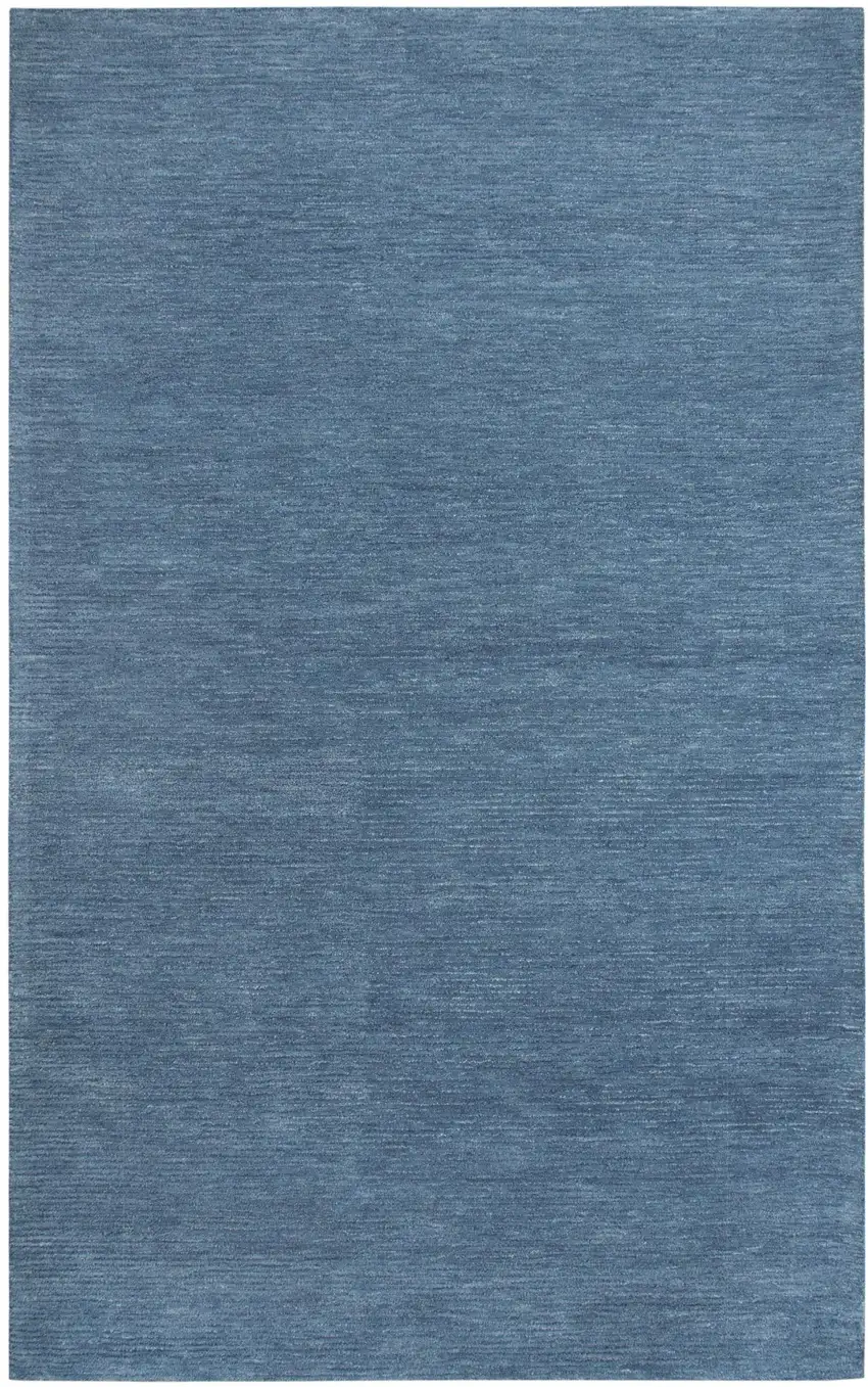 Blue And Dark Blue Wool Hand Tufted Area Rug Photo 1