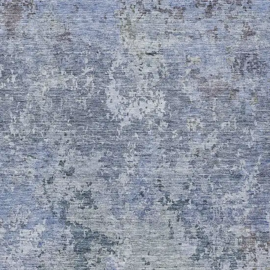 Blue And Dark Gray Abstract Washable Indoor Outdoor Area Rug Photo 6