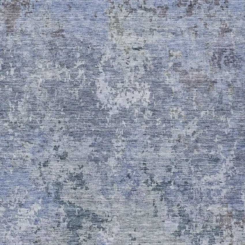 Blue And Dark Gray Abstract Washable Indoor Outdoor Area Rug Photo 6