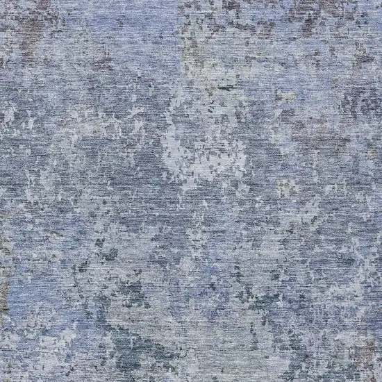 Blue And Dark Gray Abstract Washable Indoor Outdoor Area Rug Photo 6