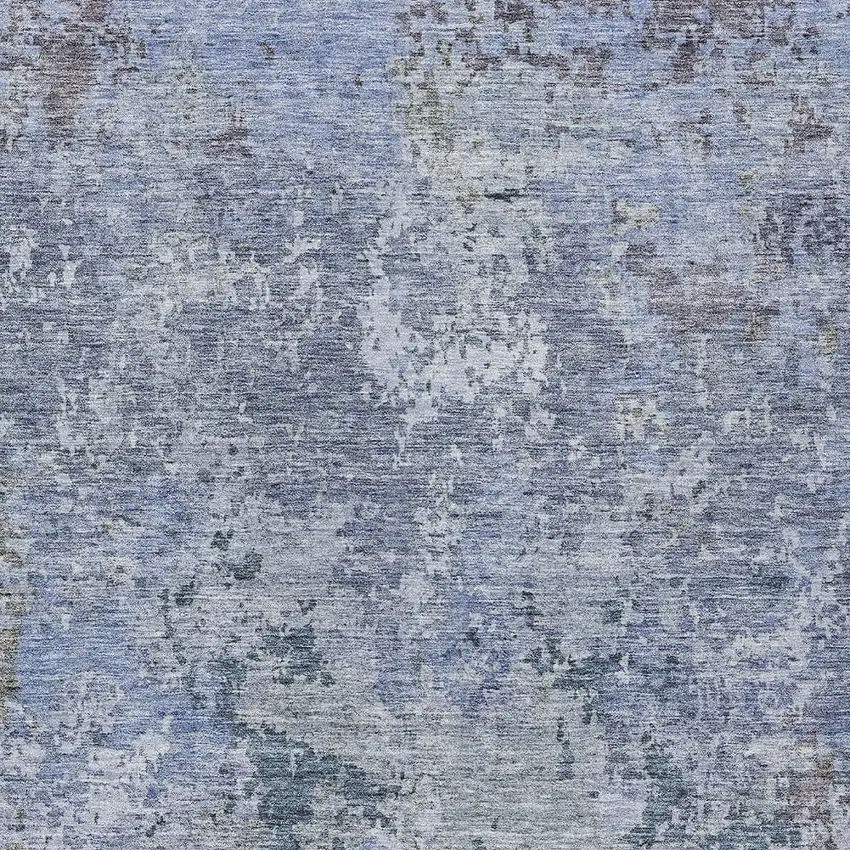 Blue And Dark Gray Abstract Washable Indoor Outdoor Area Rug Photo 6