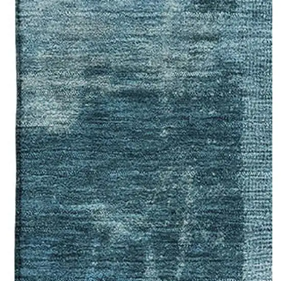 Blue And Denim Blue Abstract Washable Area Rug With UV Protection Photo 3