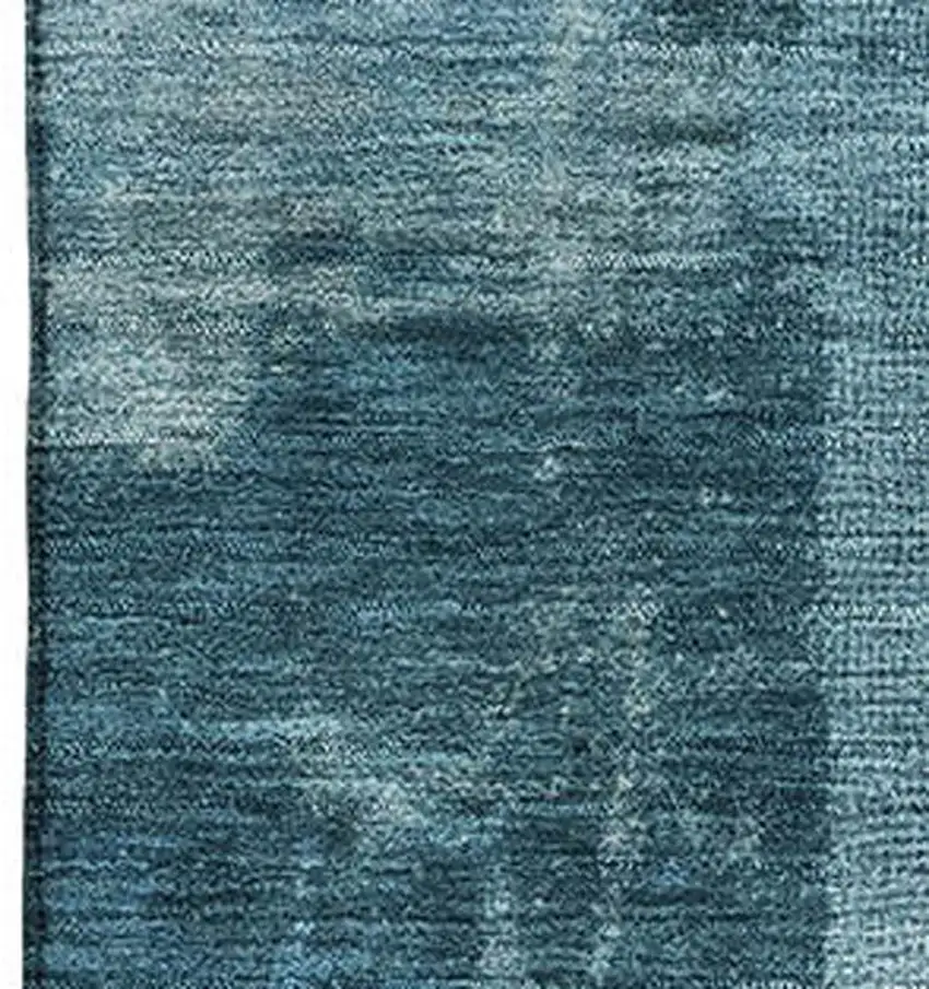 Blue And Denim Blue Abstract Washable Area Rug With UV Protection Photo 3