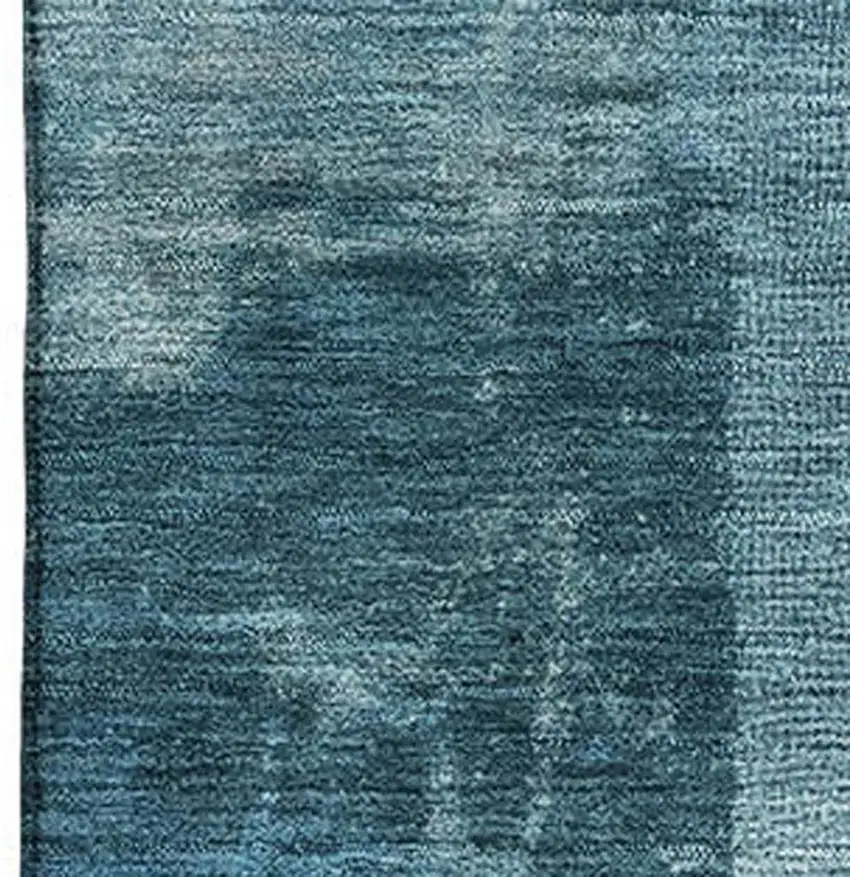 Blue And Denim Blue Abstract Washable Area Rug With UV Protection Photo 3