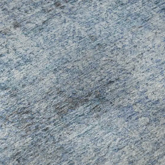 Blue And Denim Blue Abstract Washable Area Rug With UV Protection Photo 8