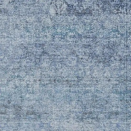 Blue And Denim Blue Abstract Washable Area Rug With UV Protection Photo 3