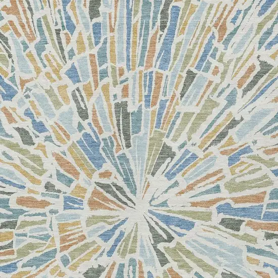Blue And Denim Blue Abstract Washable Indoor Outdoor Area Rug Photo 3