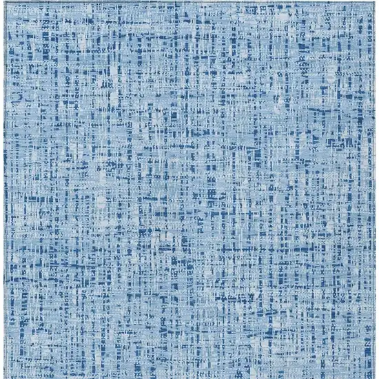 Blue And Denim Blue Abstract Washable Indoor Outdoor Area Rug Photo 4