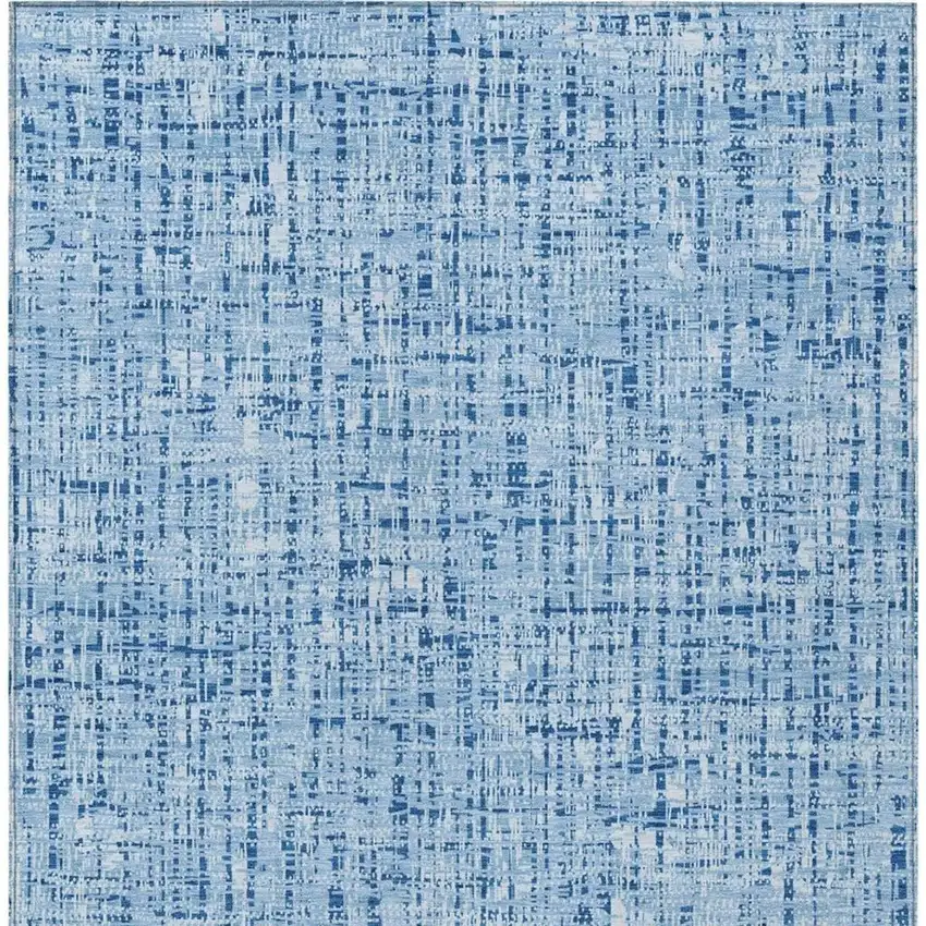 Blue And Denim Blue Abstract Washable Indoor Outdoor Area Rug Photo 4