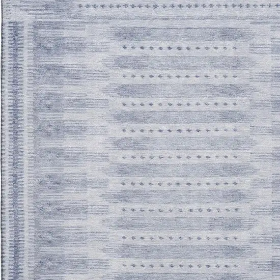 Blue And Denim Blue Geometric Washable Area Rug With UV Protection Photo 3