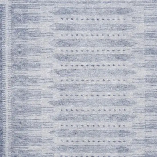 Blue And Denim Blue Geometric Washable Area Rug With UV Protection Photo 3