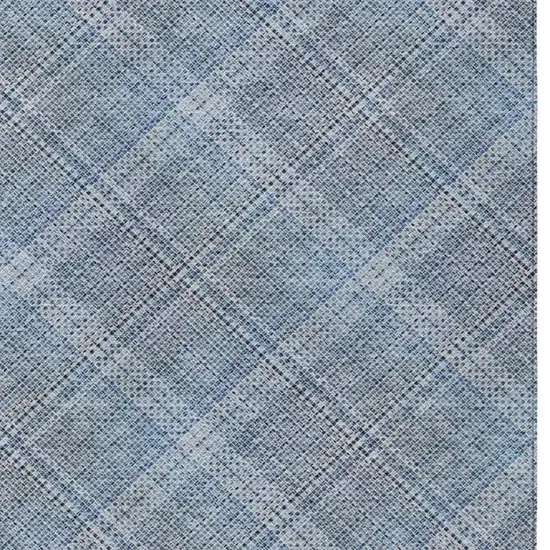 Blue And Denim Blue Plaid Washable Indoor Outdoor Area Rug Photo 8