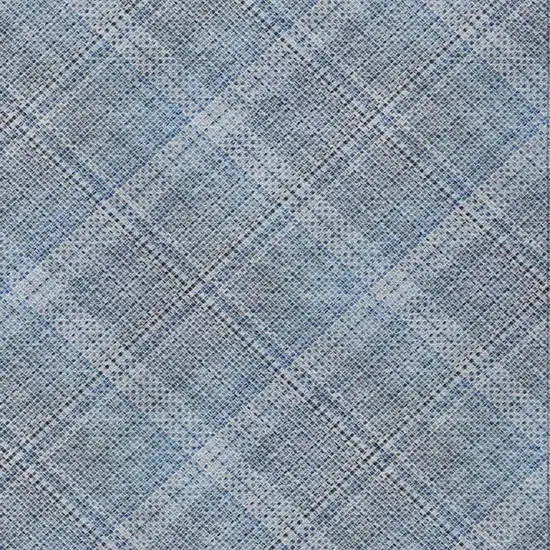 Blue And Denim Blue Plaid Washable Indoor Outdoor Area Rug Photo 6