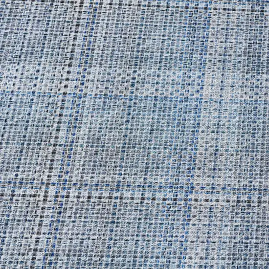 Blue And Denim Blue Plaid Washable Indoor Outdoor Area Rug Photo 7