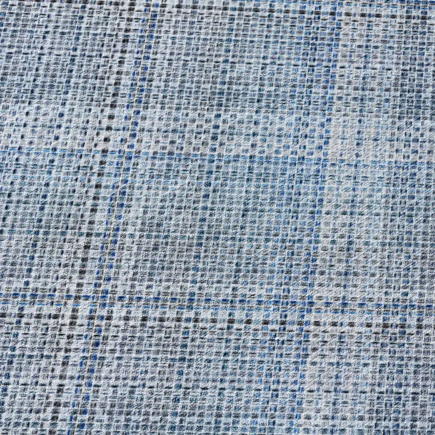 Blue And Denim Blue Plaid Washable Indoor Outdoor Area Rug Photo 7