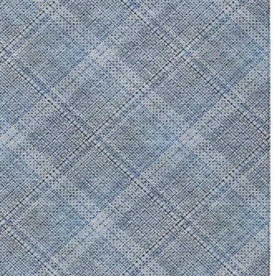 Blue And Denim Blue Plaid Washable Indoor Outdoor Area Rug Photo 2