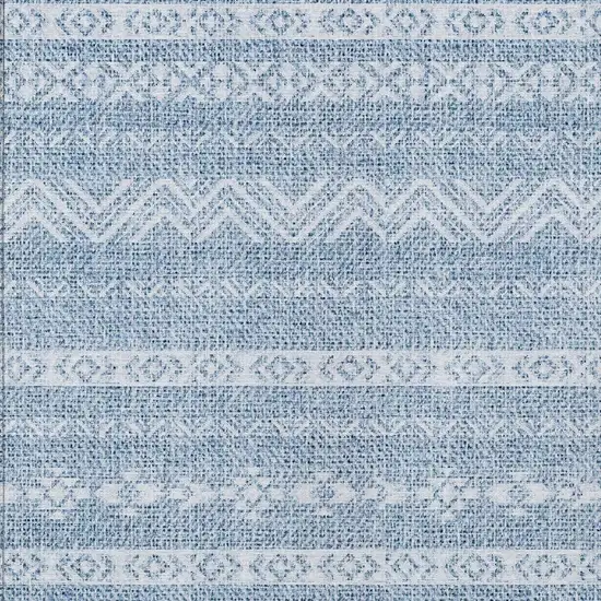 Blue And Denim Blue Southwestern Washable Indoor Outdoor Area Rug Photo 5