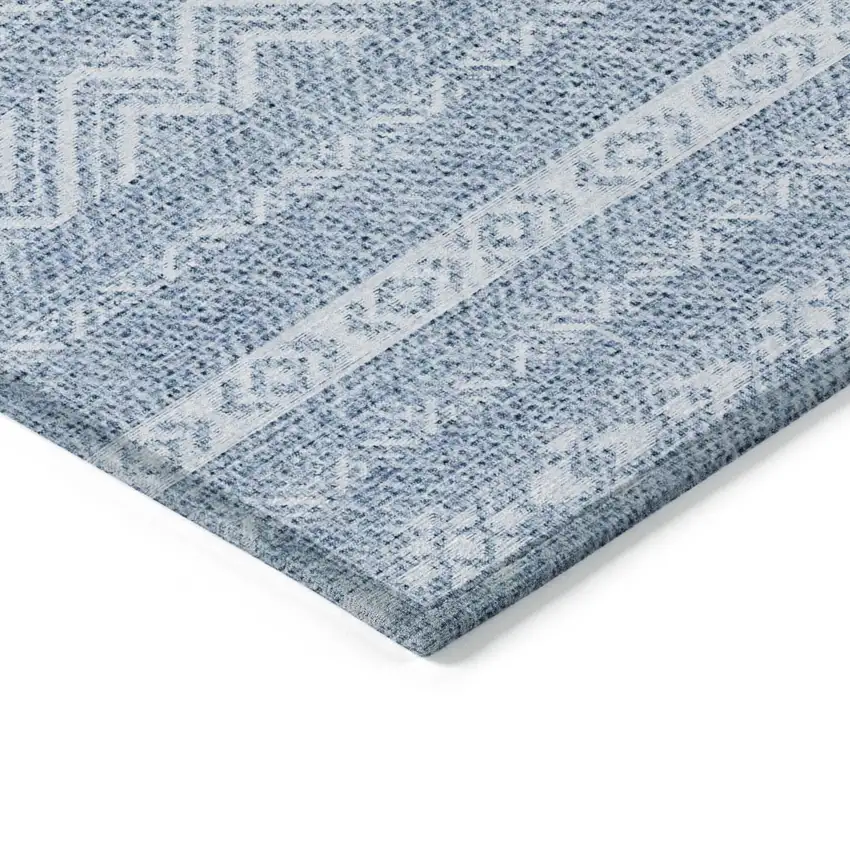 Blue And Denim Blue Southwestern Washable Indoor Outdoor Area Rug Photo 4