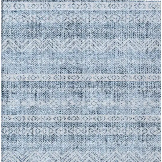 Blue And Denim Blue Southwestern Washable Indoor Outdoor Area Rug Photo 5