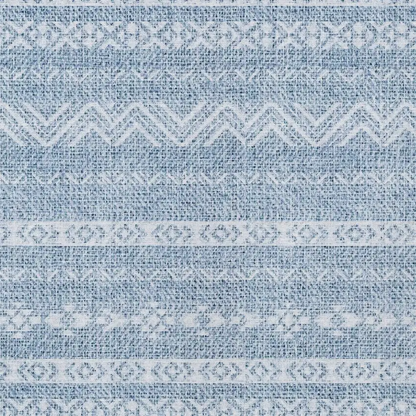 Blue And Denim Blue Southwestern Washable Indoor Outdoor Area Rug Photo 5