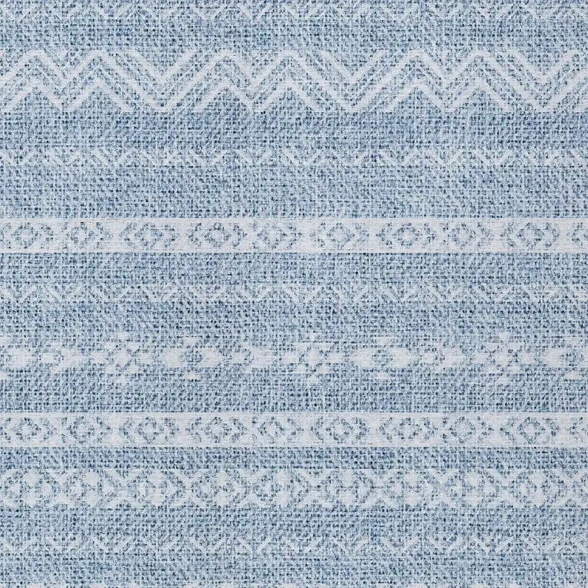 Blue And Denim Blue Southwestern Washable Indoor Outdoor Area Rug Photo 5