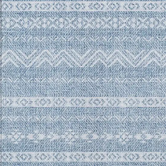 Blue And Denim Blue Southwestern Washable Indoor Outdoor Area Rug Photo 5