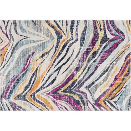 Blue And Gold Abstract Area Rug Photo 3