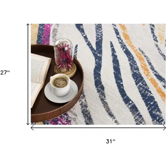 Blue And Gold Abstract Area Rug Photo 6