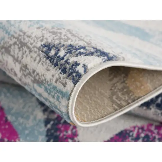 Blue And Gold Abstract Area Rug Photo 4