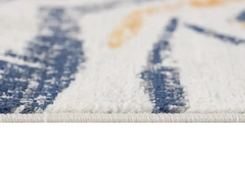 Blue And Gold Abstract Area Rug Photo 5